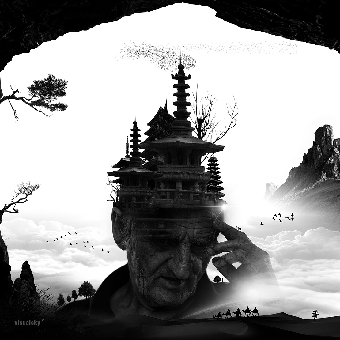 Temple of the Agony - 인간의 고뇌를 표현한 디지털 아트워크